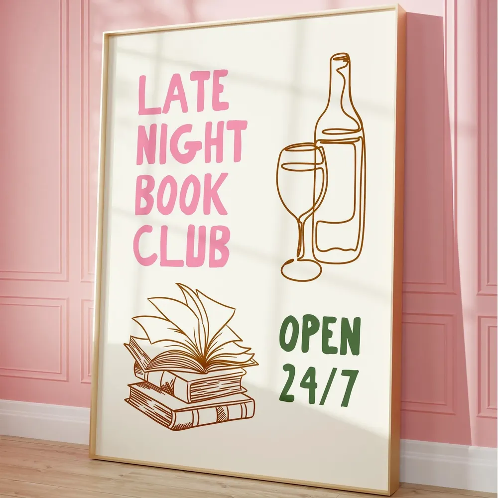 Late Night Book Club Poster, Gift For Reading Lover - Image 5