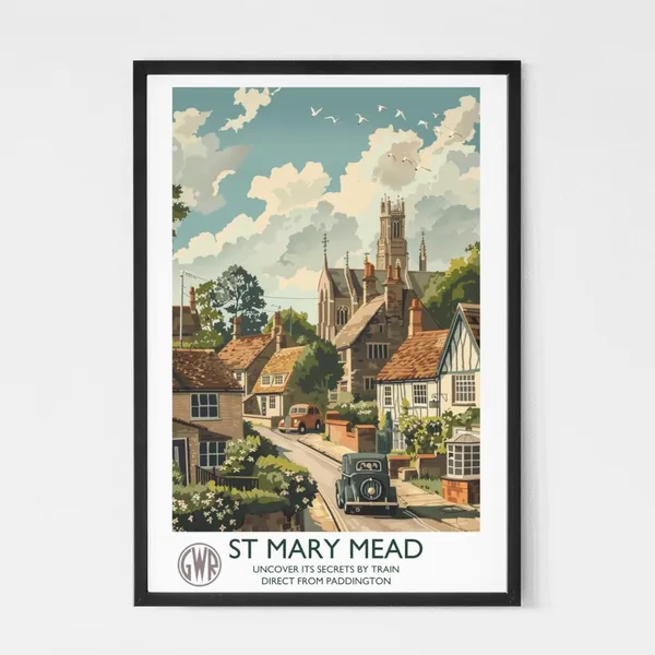 Agatha Christie's St Mary Mead Vintage Travel Poster