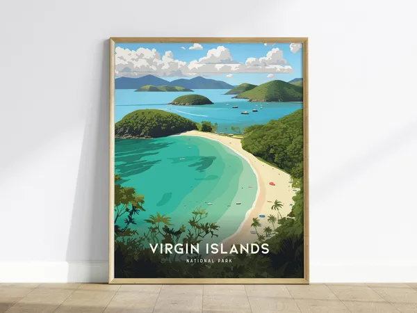 Trunk Bay Travel Poster, Virgin Islands National Park