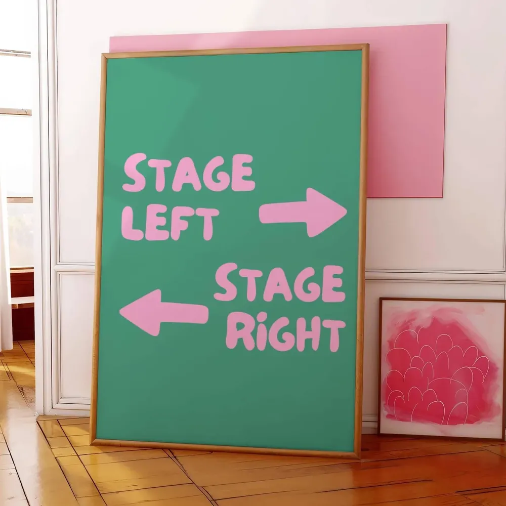 Stage Direction Theatre Lover Art Print, Drama Decor