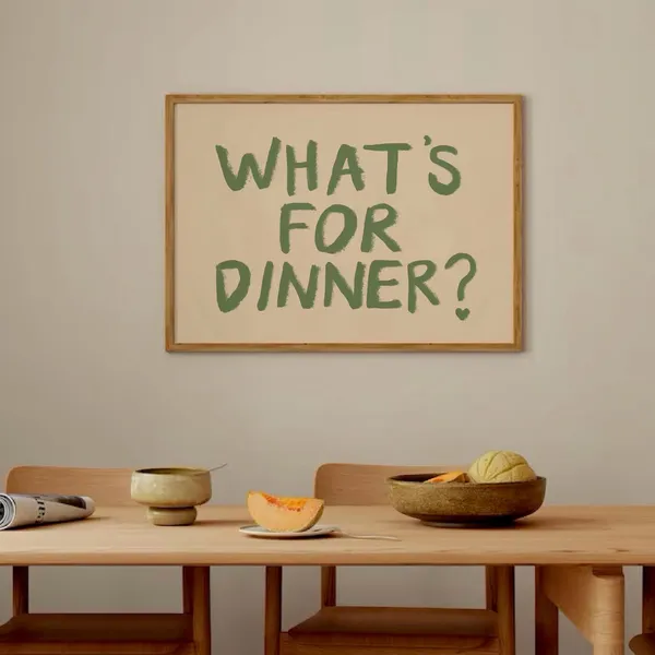 What's For Dinner? Retro Typography Kitchen Art Print