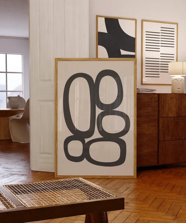 Mid-Century Minimalist Organic Circle Shapes Print
