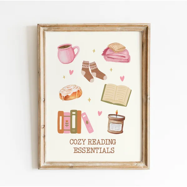 Cozy Reading Poster Print, Gift For Readers