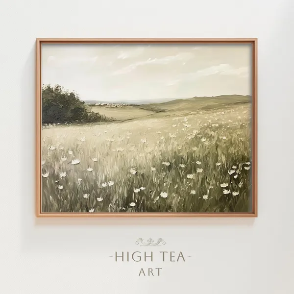 Wildflowers Field Countryside Landscape Art Print