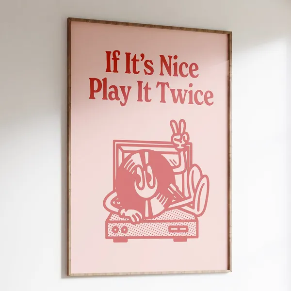 Record Player Bold Retro Music Art Poster