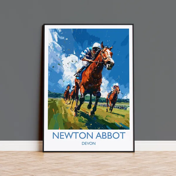 Newton Abbot Travel Poster, Devon England Art Print