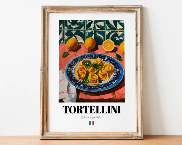 Tortellini Art Print, Italian Pasta Decor
