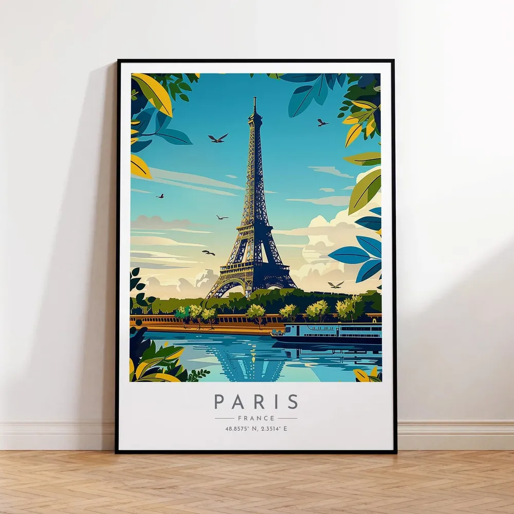 Paris Eiffel Tower France Travel Poster