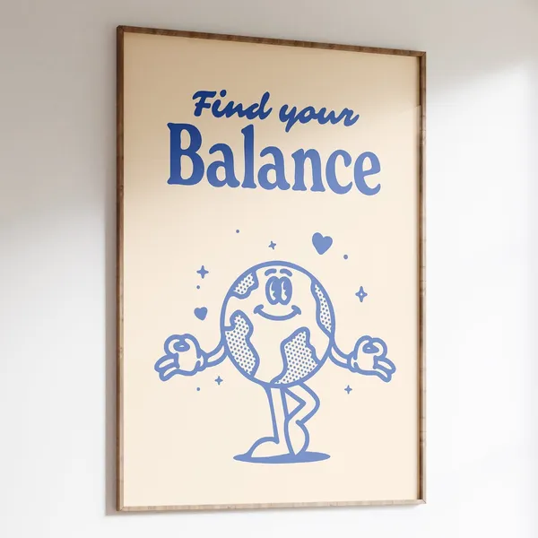Self Care Retro Mindfulness Quote Art Print