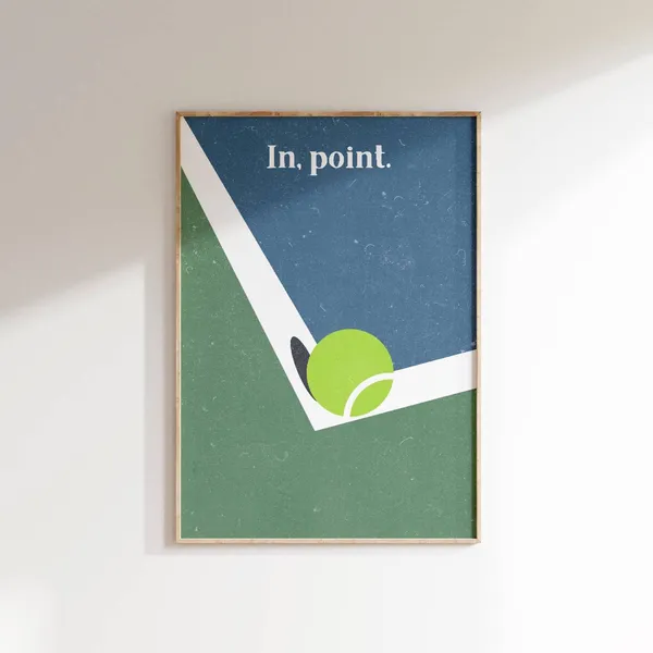 In Point Tennis Quote Minimalist Tennis Poster