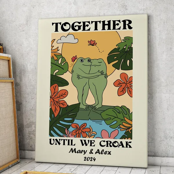 Personalized Wedding Frog Print, Romantic Quote Poster