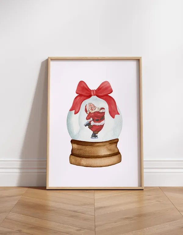 Trendy Christmas Santa Print, Coquette Winter Poster