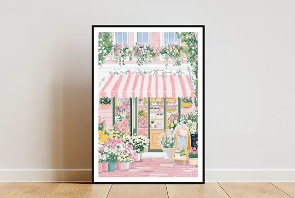 Florist Retro Pastel Flower Art Print