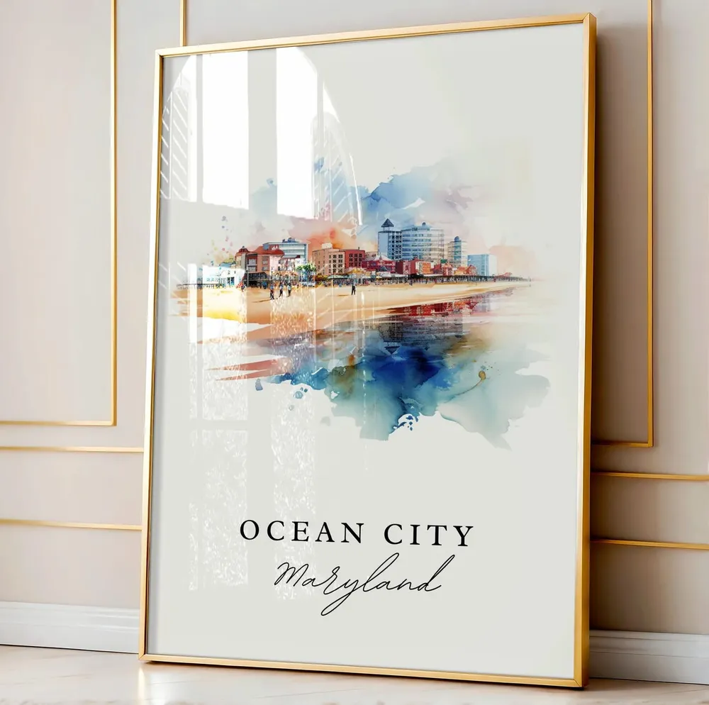 Ocean City Traditional Travel Poster, Maryland - Image 4