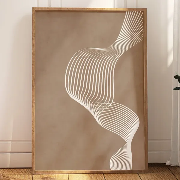 Boho Line Art Neutral Minimalist Poster