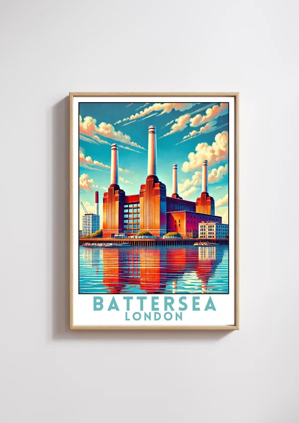 Battersea Powerstation Travel Poster, London
