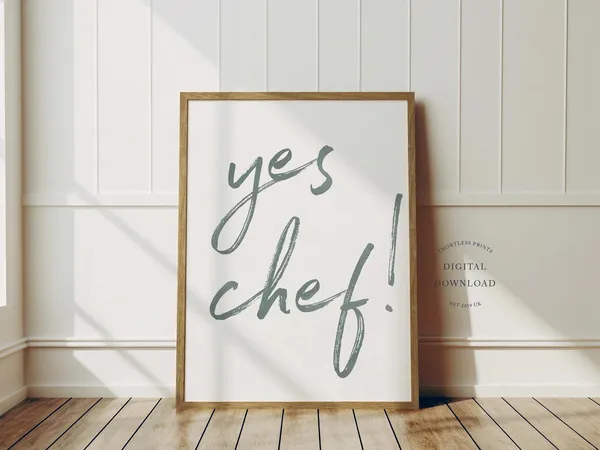 Yes Chef Funny Kitchen Decor Art Print