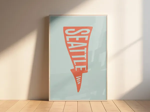 Seattle Pennant Personalised City Poster Art Print
