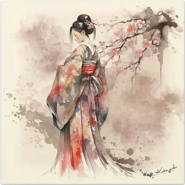 Kanae Japanese Geisha Art Print, Wall Decor