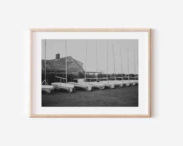 Nantucket Black and White Boat Photography Art Print