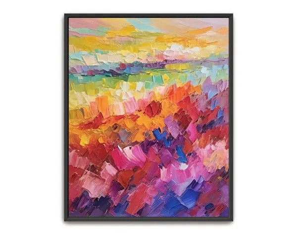 Abstract Acrylic Painting, Colorful Rainbow Art Print