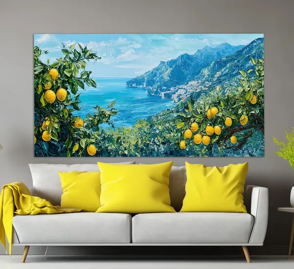 Amalfi Lemon Groves, Vintage Italy Travel Poster