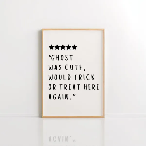 Trick Or Treat Halloween Quote Poster, Girly Decor