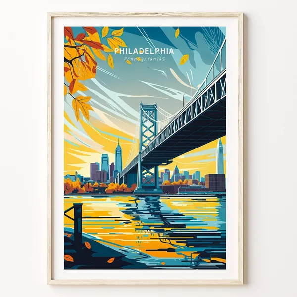 Philadelphia Pennsylvania Travel Poster, City Art Print