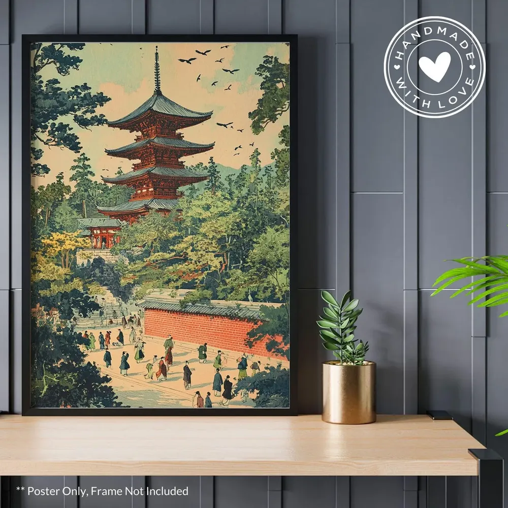 Hokusai Ukiyo E Japanese Woodblock Landscape Poster