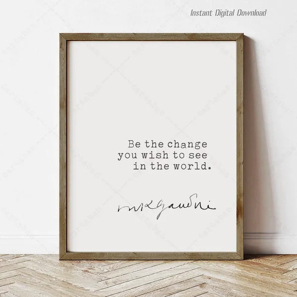 Mahatma Gandhi Quote Inspirational Poster Print