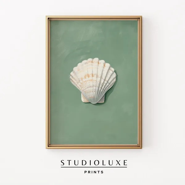 Sage Green Coastal Painting Art Print