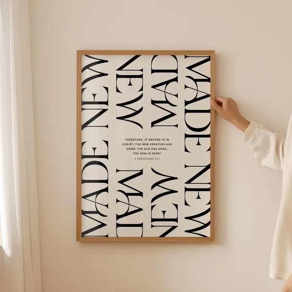 2 Corinthians 5:17 Christian Wall Art Print, Made New