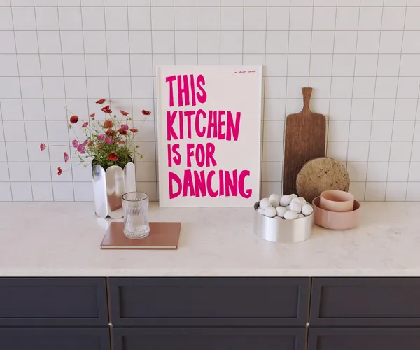 This Kitchen Is For Dancing Halloween Retro Poster