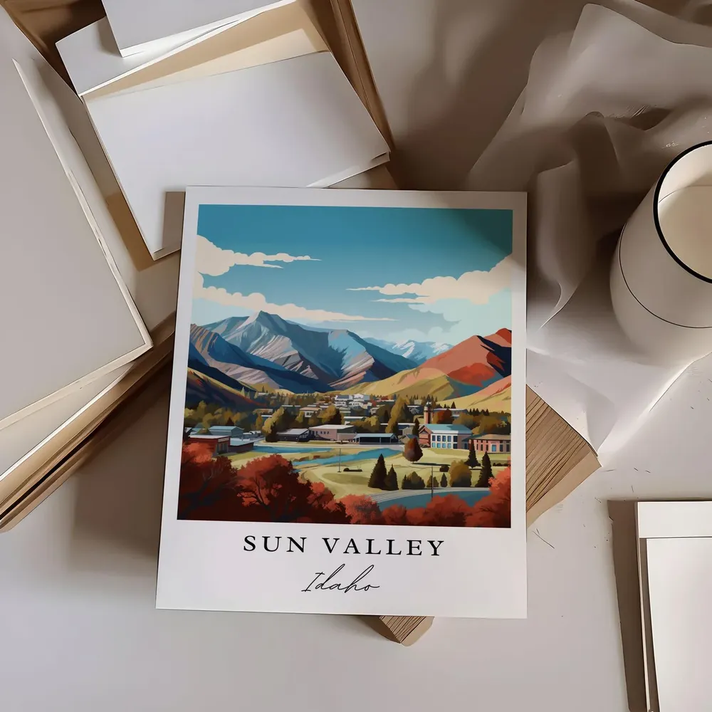 Sun Valley Idaho Travel Poster, Custom Text - Image 6