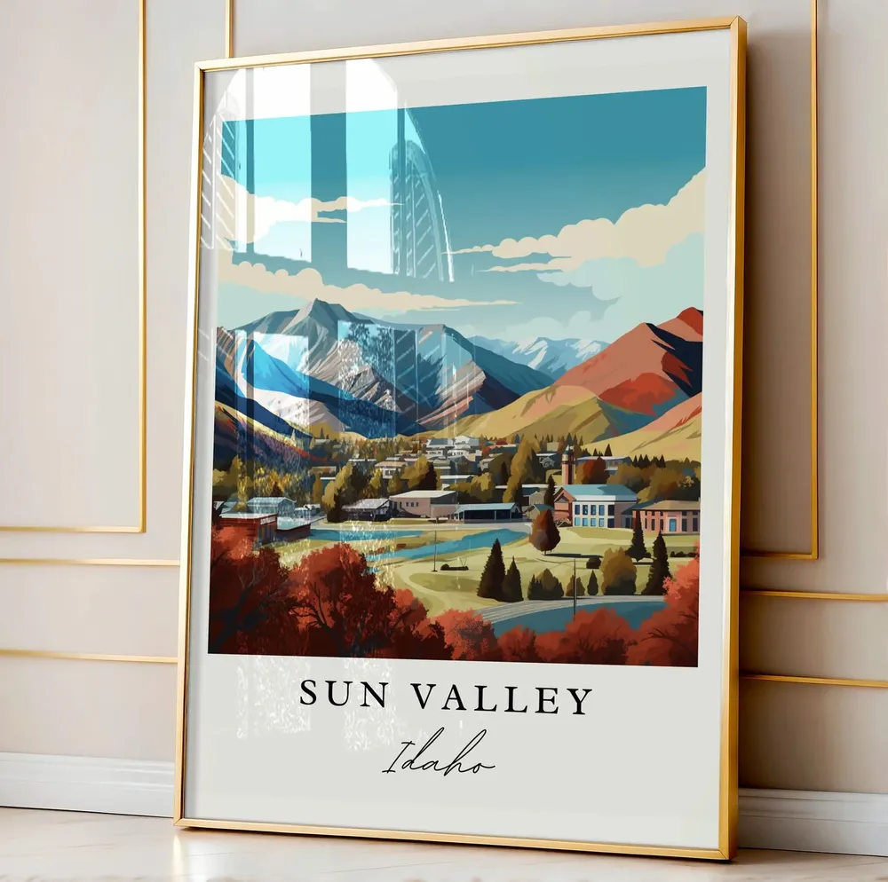 Sun Valley Idaho Travel Poster, Custom Text - Image 4