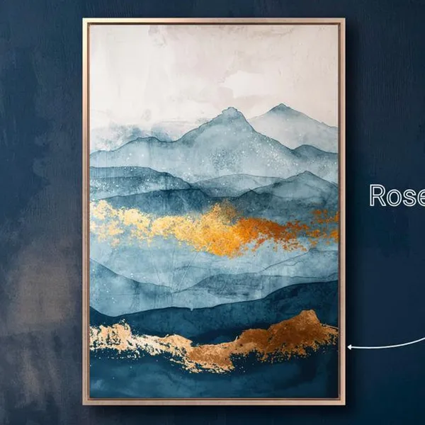 Layered Mountains Abstract Watercolor Art Print