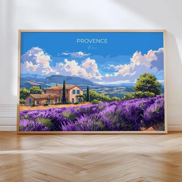 Provence Travel Poster, France Landscape Art Print