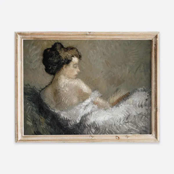 European Vintage Rustic Lady Portrait Art Print