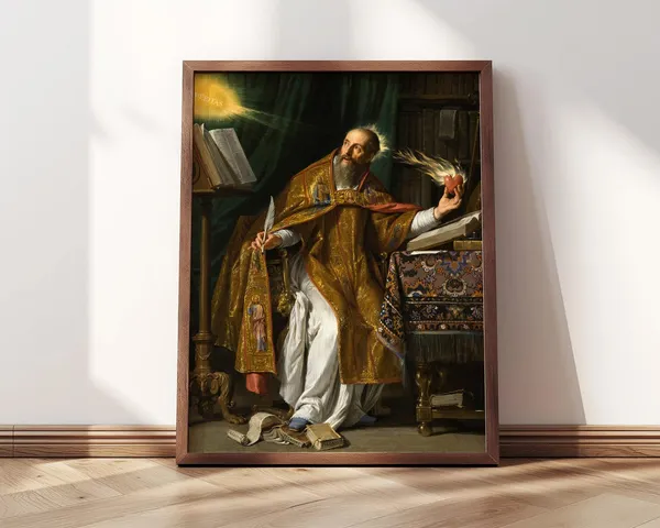 Saint Augustine by Champaigne, Baroque Art Print