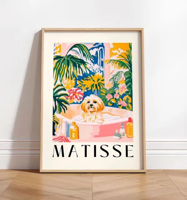 Havanese In Bathtub Funny Bathroom Poster