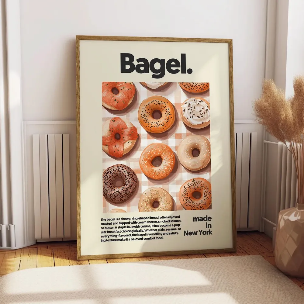 Bagel Poster, Kitchen Decor Art Print