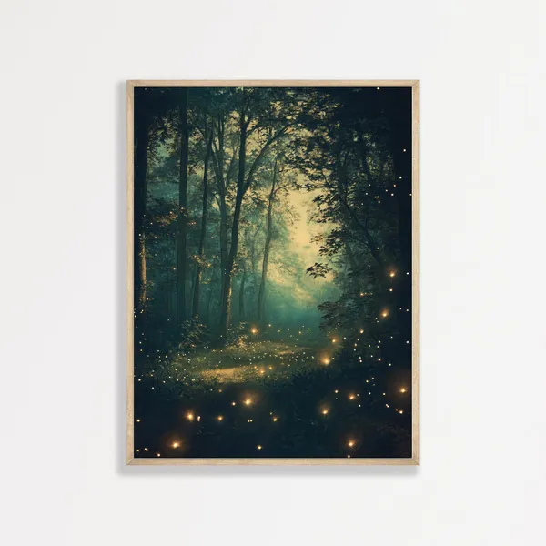 Enchanted Forest Vintage Moody Nature Art Print