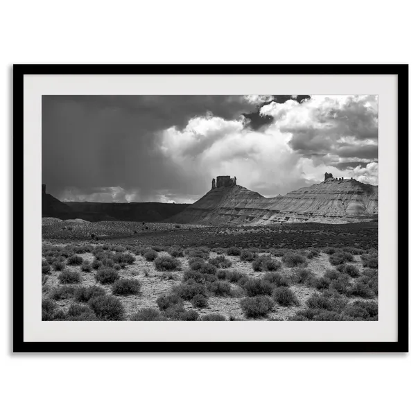 Black And White Utah Desert Landscape Art Print