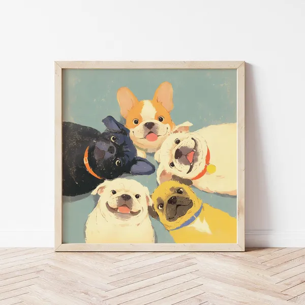 Bulldog Illustration, Animal Nursery Art Print