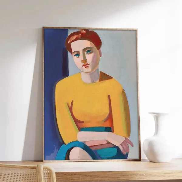 Lundstrom Portrait of Hanne Hansen, Cubism Art Print