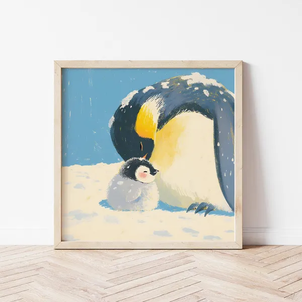 Baby Penguin Illustration, Nursery Art Print