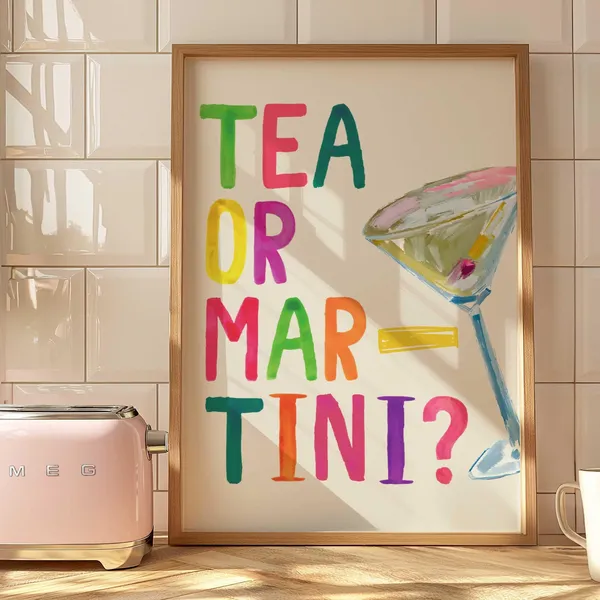Tea Or Poster - Watercolor Cocktail Cheers Art Print