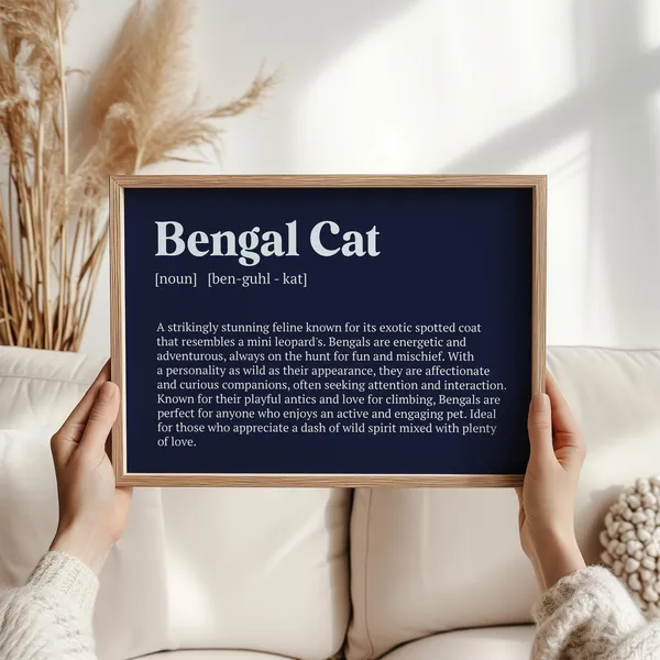 Bengal Cat Christmas Art Print, Cat Lover Decor