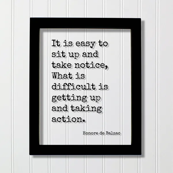 Honore De Balzac Quote Typography Art Print
