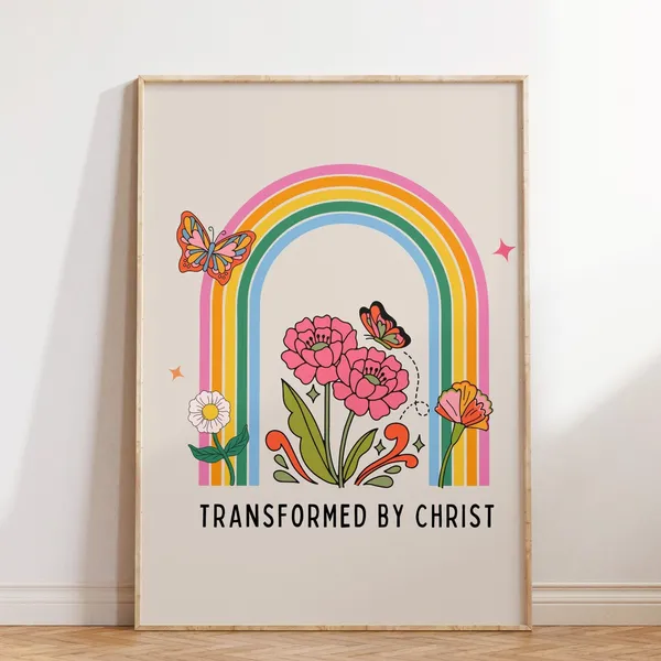 Retro Christian Scripture Wall Art Poster, Gift for Christians